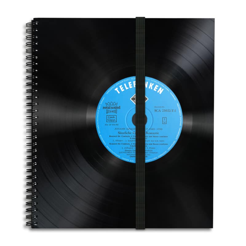 Schallplatten Notizbuch hoch